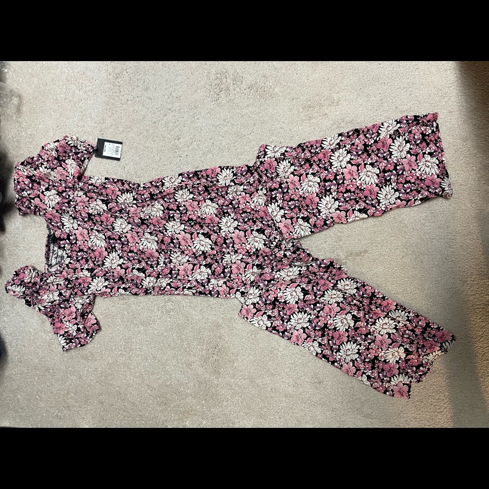 Pink flower romper